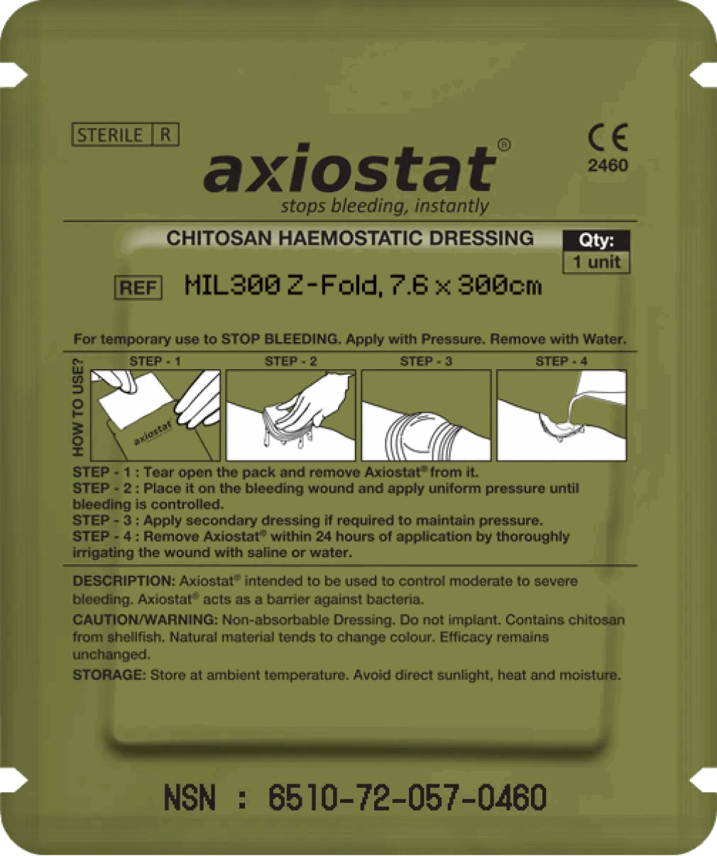Axiostat Z - Fold Hemostatic Gauze – 100% Chitosan - Based Bleeding Control Solution - Axiobio