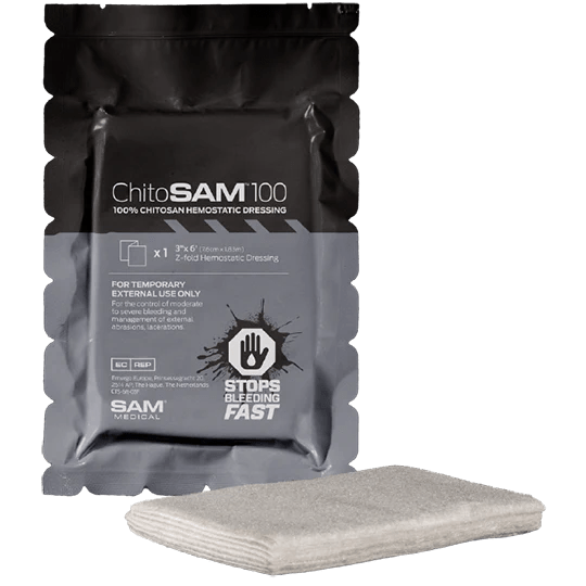 CHITOSAM 100 3'x6' Z - Fold Hemostatic Gauze - SAM Medical
