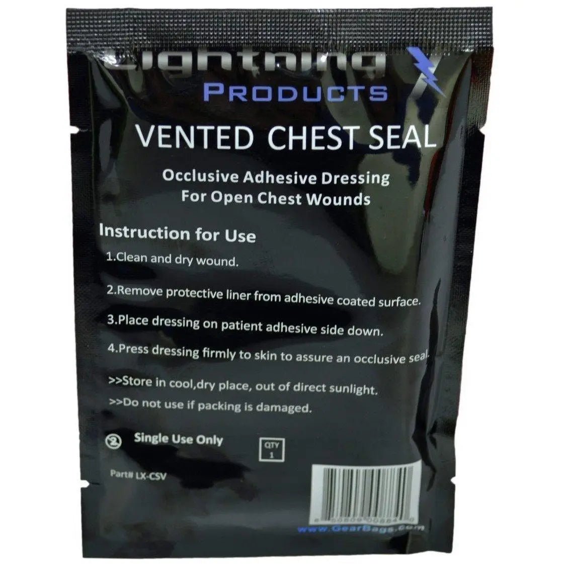 Lightning X Vented Chest Seal - Single Pack - Lightning X