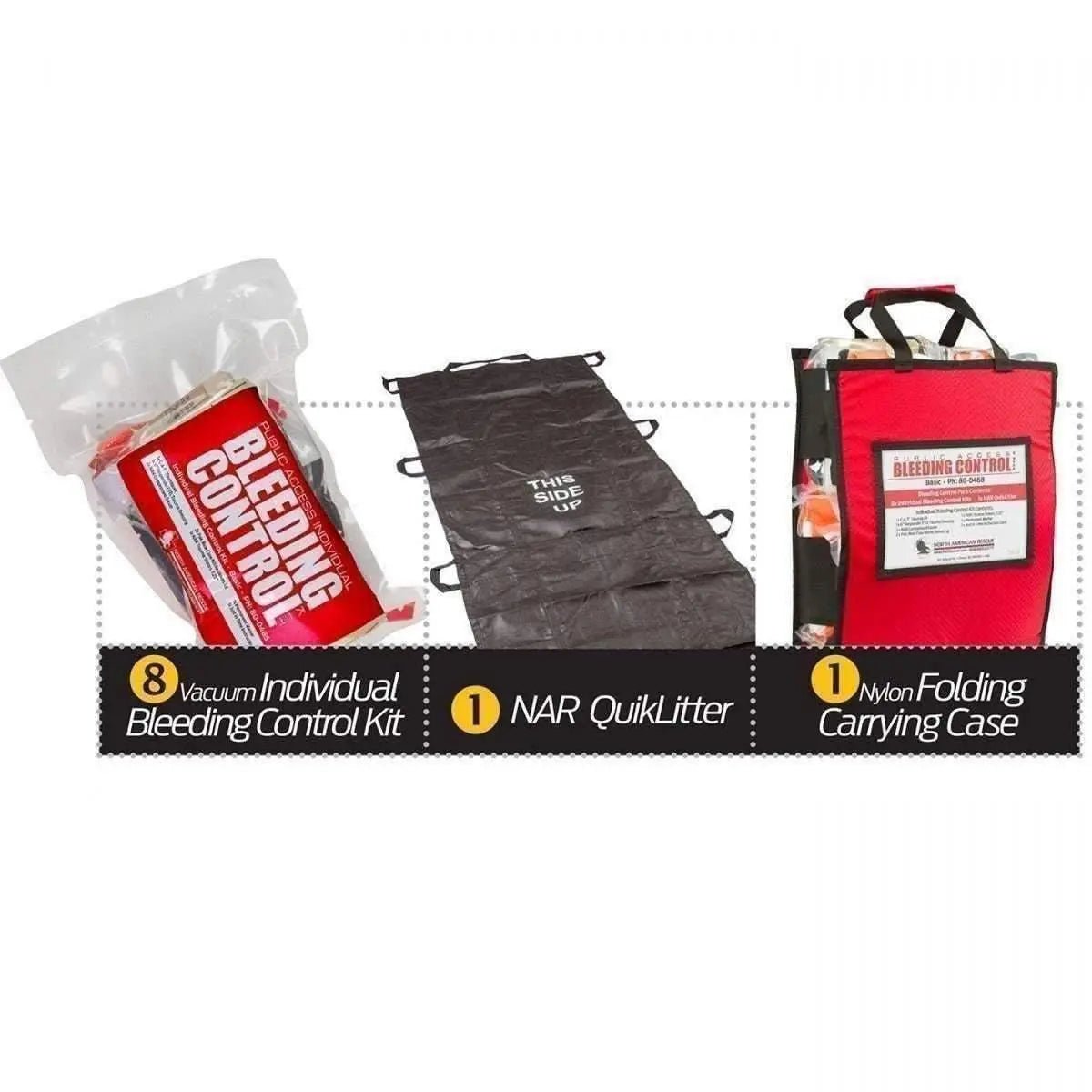 Public Access Bleeding Control 8 Pack - Vacuum Sealed - North American Rescue
