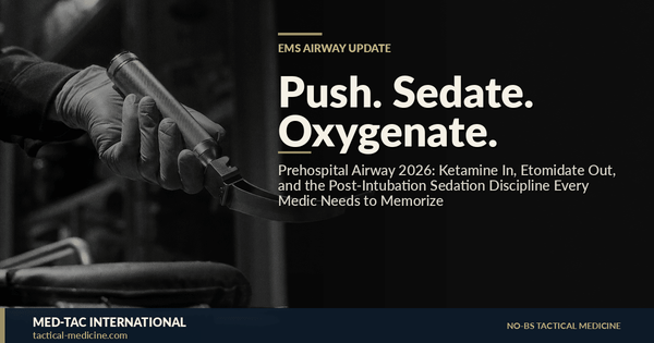Prehospital Airway 2026: Ketamine In, Etomidate Out, and the Post-Intubation Sedation Discipline Every Medic Needs to Memorize