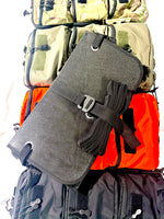 6:8 Medical Solutions First Responder Bag FRB-FL deployed with FLDS litter extended, Rescue Orange colorway