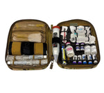 REX Modular Case in Multicam opened flat and loaded with panels and mesh pouches. Contents shown are not included.