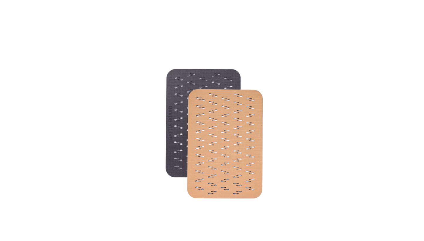 REX Accessory Panel Full showing the laser-cut Lock Matrix slot grid