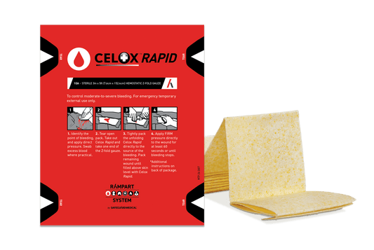CELOX™ Rapid Hemostatic Gauze - 3" x 5' - Safeguard Medical