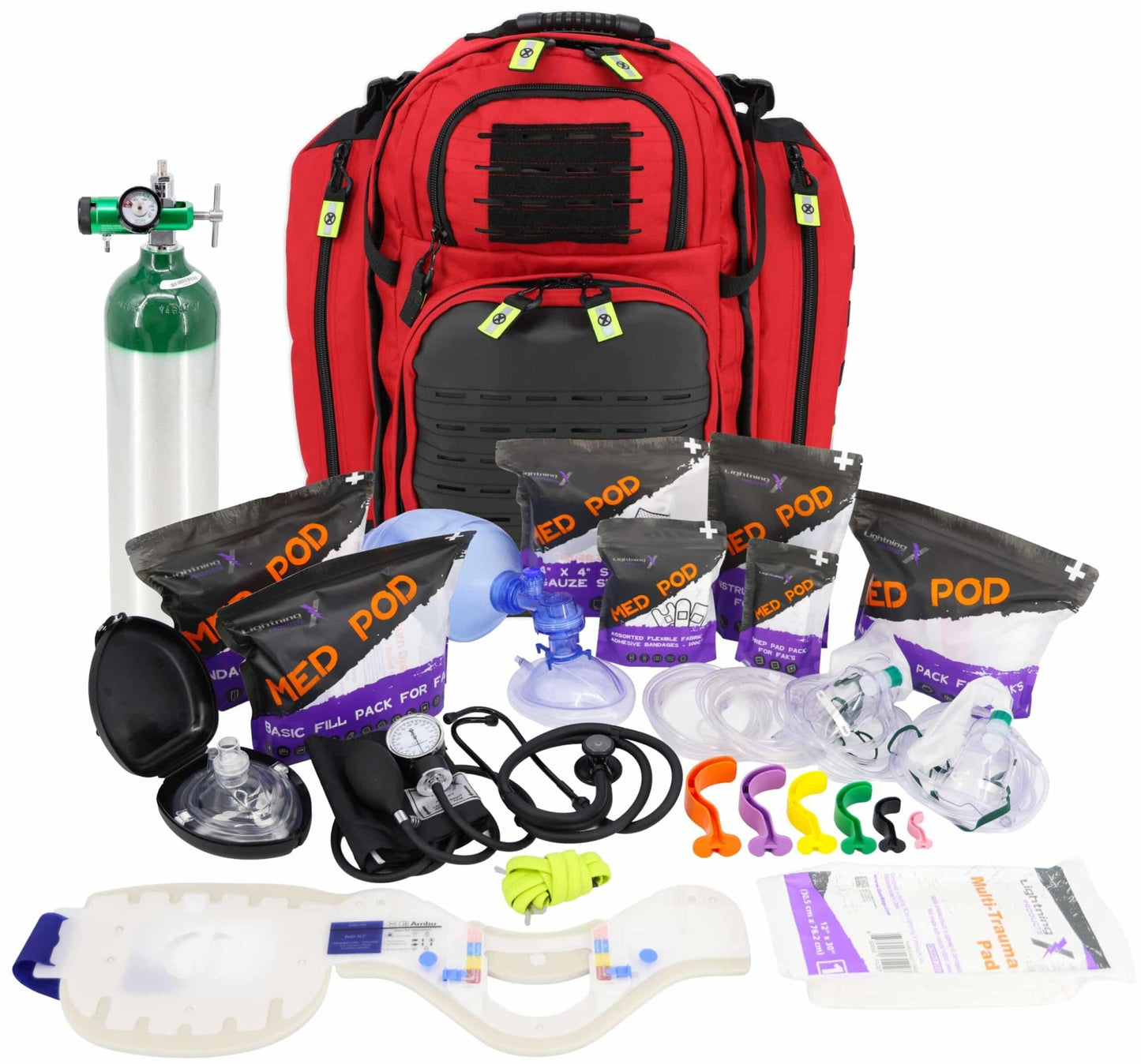 Lightning X TacMed ALS Modular Trauma Backpack w/ Stocked Kit D | MB60-SKD - Lightning X