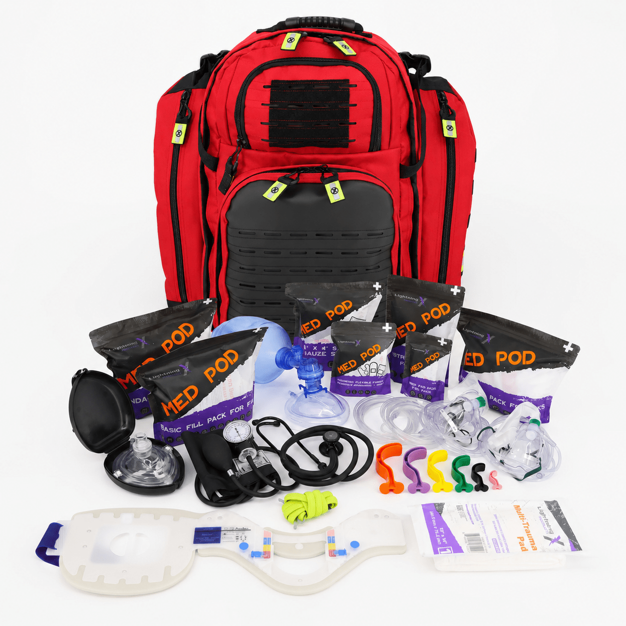Lightning X TacMed Trauma Backpack w/ Deluxe Fill Kit C | MB60-SKC - Lightning X
