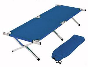 Blue Aluminum Folding Cot - mtrsuperstore