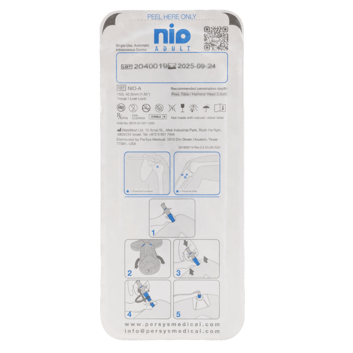 NIO™ Adult (Case of 12) - Safeguard Medical