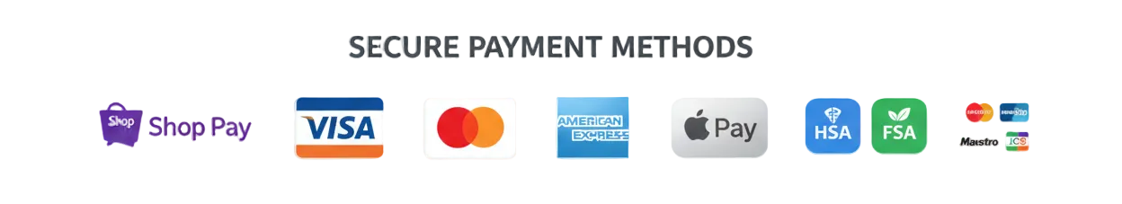 payment image that includes icons for shop pay, visa, MC, disc, AMEX, HSA/FSA cards and any other card accepted by Shop Pay.  Do not include Paypal.