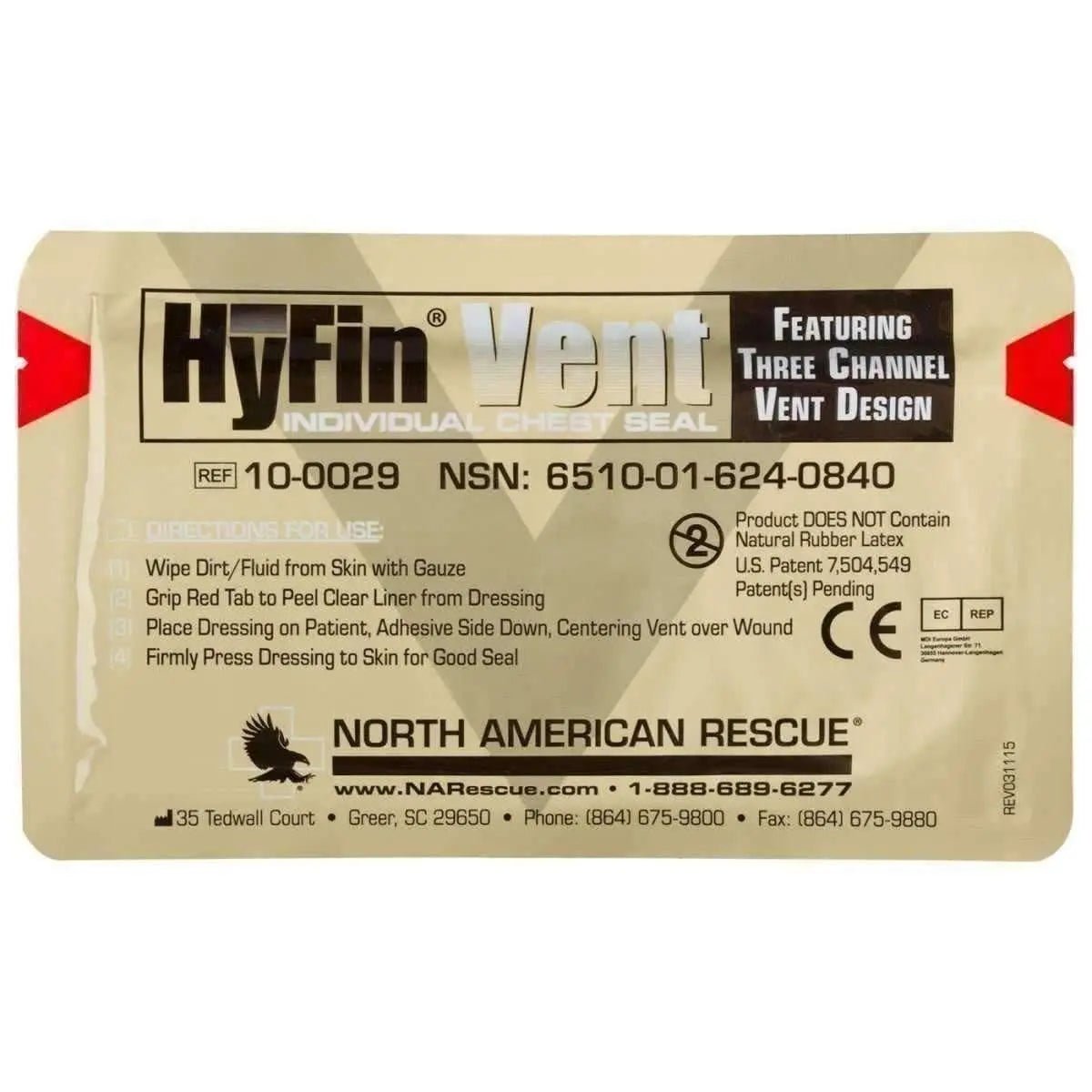 Hyfin Vent Chest Seal - Individual Pack - North American Rescue