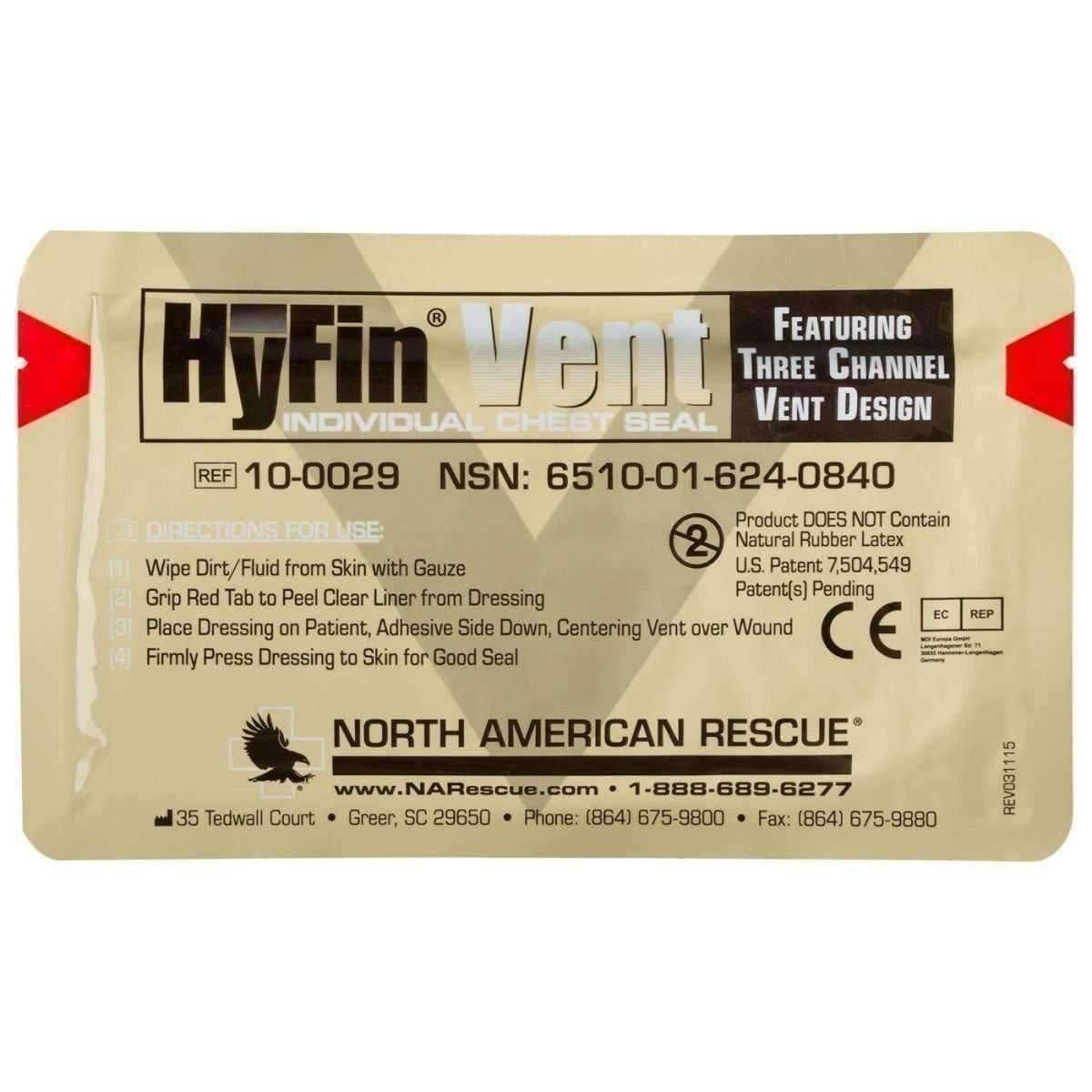 Hyfin Vent Chest Seal- Individual Pack North American Rescue