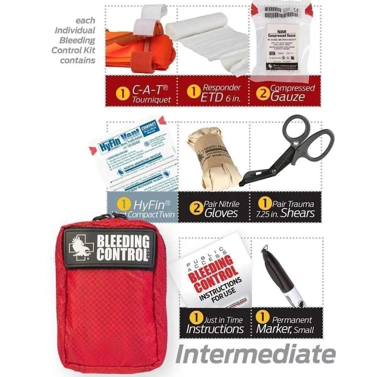 Public Access Bleeding Control Kit - Nylon - North American Rescue