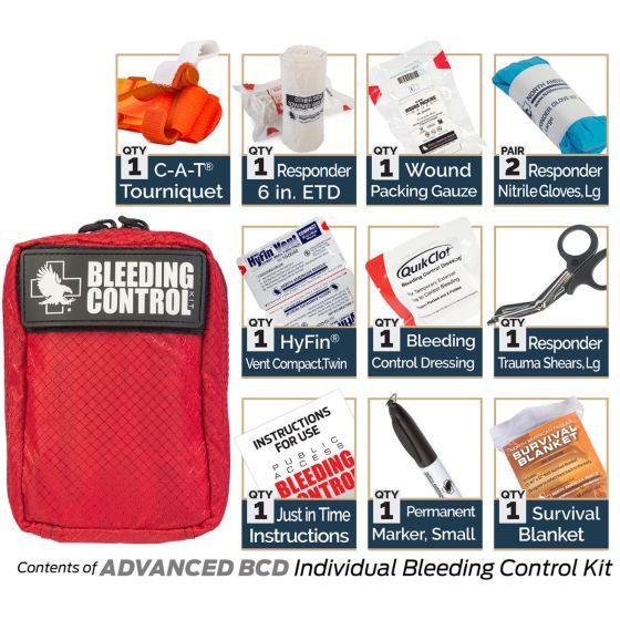 Public Access Bleeding Control Station - 8-PACK Nylon Pouch - Low Profile Metal Station North American Rescue