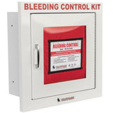 Public Access Bleeding Control Station - 8-PACK Nylon Pouch - Metal Semi-Recessed Cabinet North American Rescue