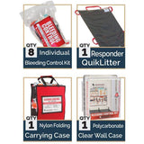 Public Access Bleeding Control Station - 8-PACK VACUUM SEALED - Clear PolyCarbonate Cabinet North American Rescue