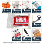 Public Access Bleeding Control Station - 8 - PACK Vacuum Sealed Pouch - Low Profile Metal Station - North American Rescue