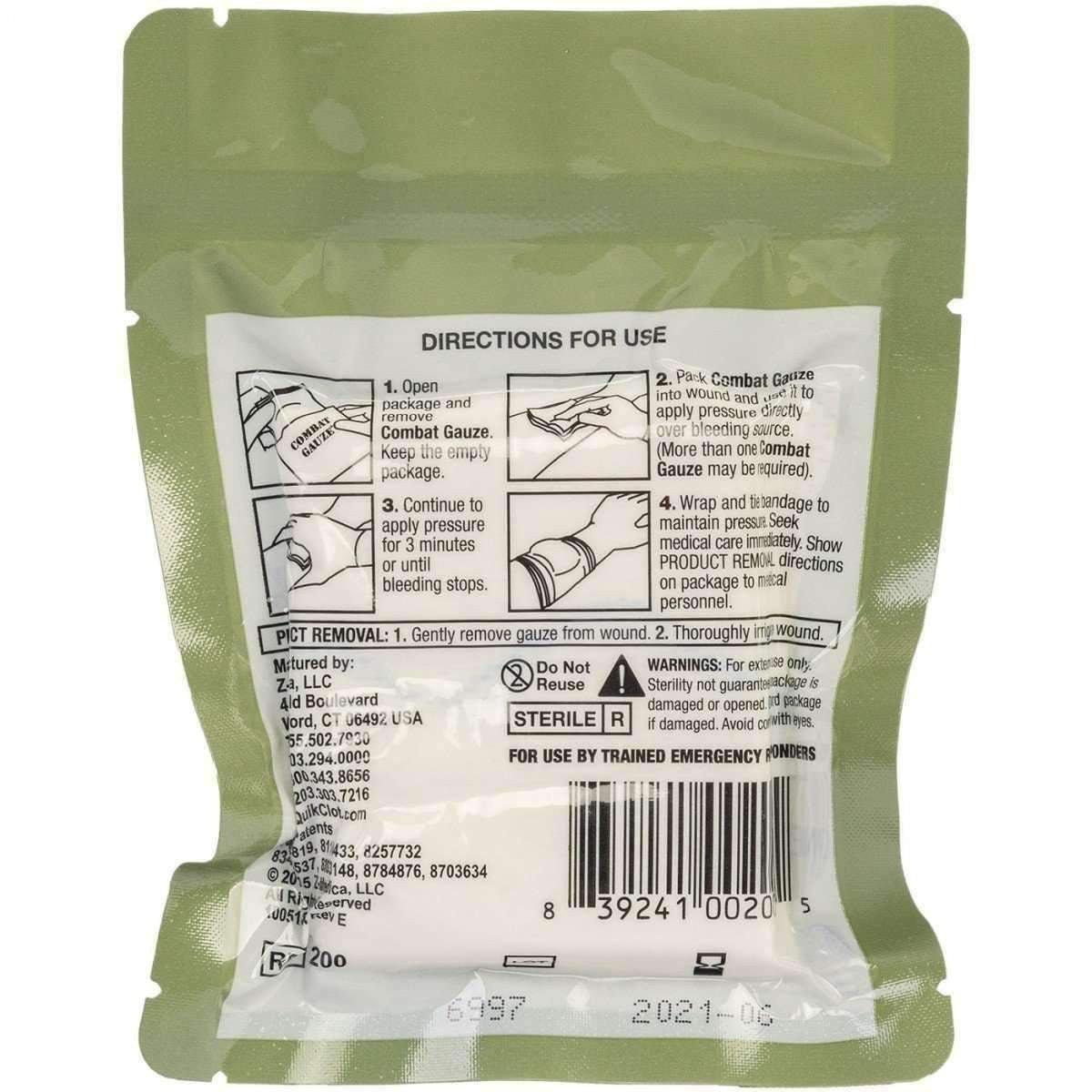 Quickclot Combat Gauze Hemostatic Dressing Z-MEDICA