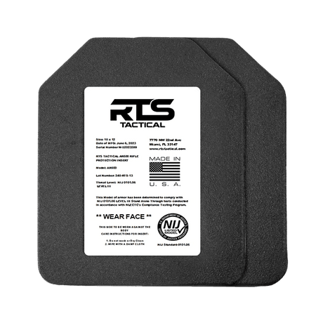 RTS Tactical Lightweight Level III+ Rifle Special Threats Plate 10"x12" - Vendor