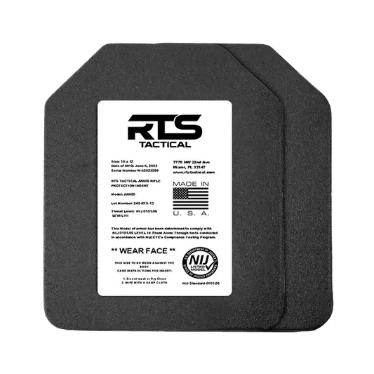 RTS Tactical Lightweight Level III+ Rifle Special Threats Plate 10"x12" - RTS Tactical