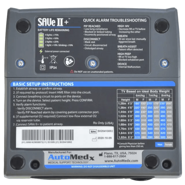 SAVe II+ Simplified Automated Ventilator AutoMedX